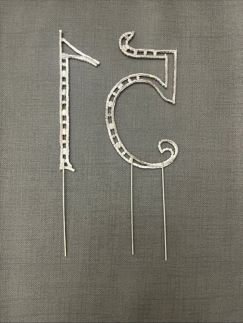 Rhinestone '15' Cake Topper - Silver Sparkle